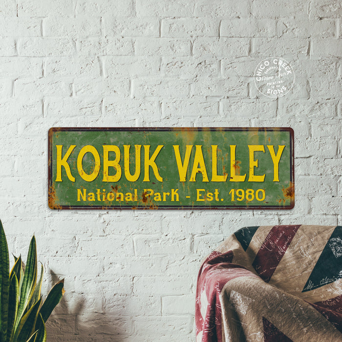 Kobuk Valley National Park Rustic Metal Sign Cabin Wall Decor