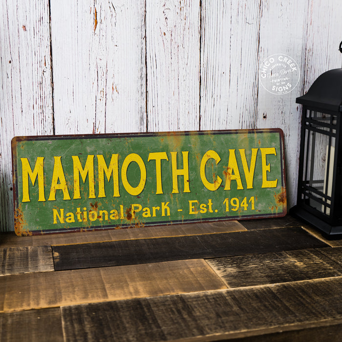Mammoth Cave National Park Rustic Metal Sign Cabin Wall Decor 106180057041