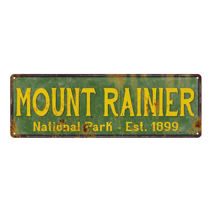 Mount Rainier National Park Rustic Metal 6x18 Sign Cabin Wall Decor 106180057042