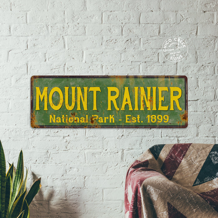 Mount Rainier National Park Rustic Metal Sign Cabin Wall Decor 106180057042