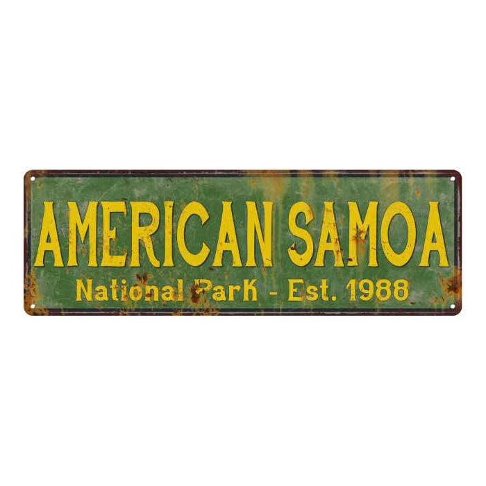 American Samoa National Park Rustic Metal 6x18 Sign Cabin Decor 106180057043