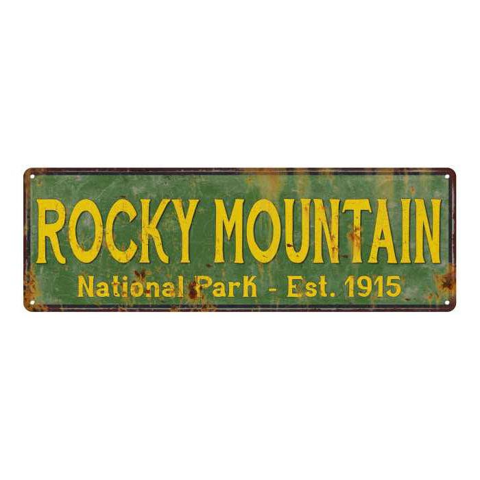 Rocky Mountain National Park Rustic Metal 6x18 Sign Cabin Decor 106180057045