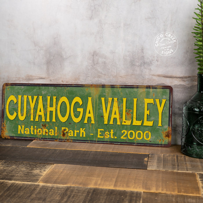 Cuyahoga Valley National Park Rustic Metal Sign Cabin Decor