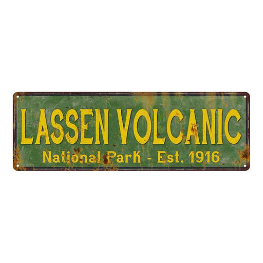 Lassen Volcanic National Park Rustic Metal 6x18 Sign Cabin Decor 106180057049
