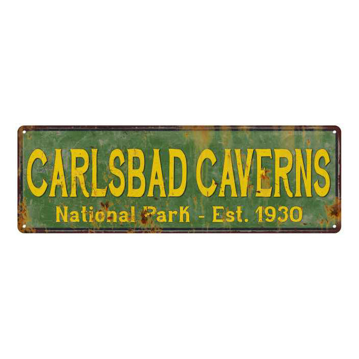 Carlsbad Caverns National Park Rustic Metal 6x18 Sign Cabin Decor 106180057050