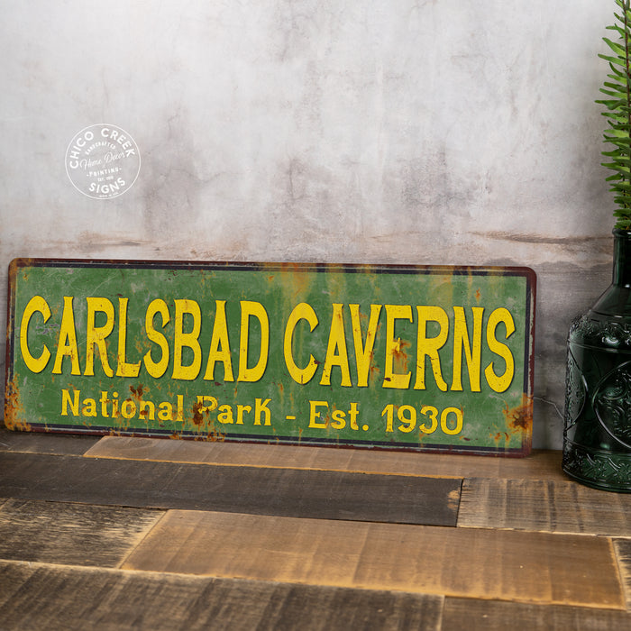 Carlsbad Caverns National Park Rustic Metal Sign Cabin Decor