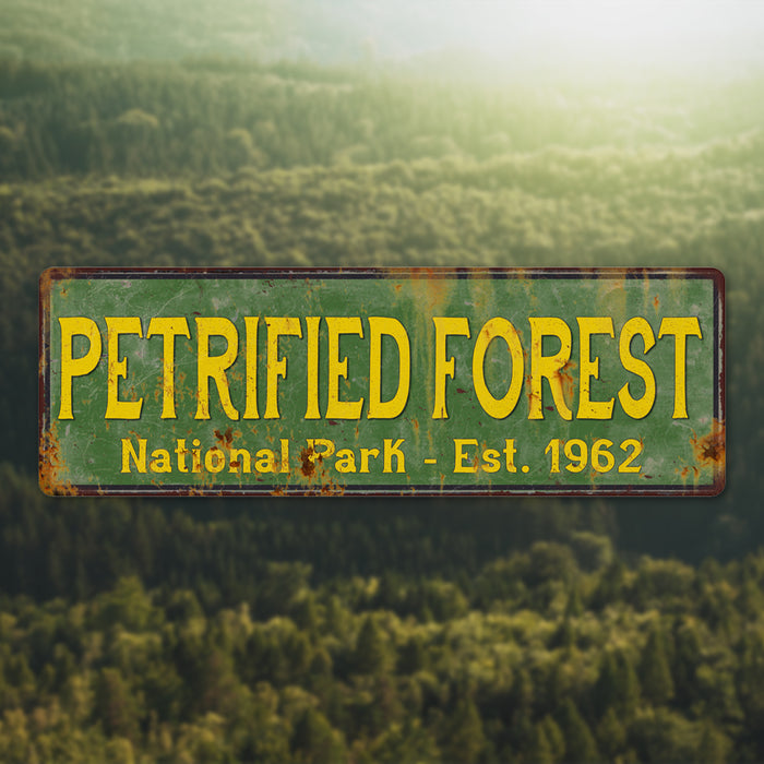 Petrified Forest National Park Rustic Metal 6x18 Sign Cabin Decor 106180057052