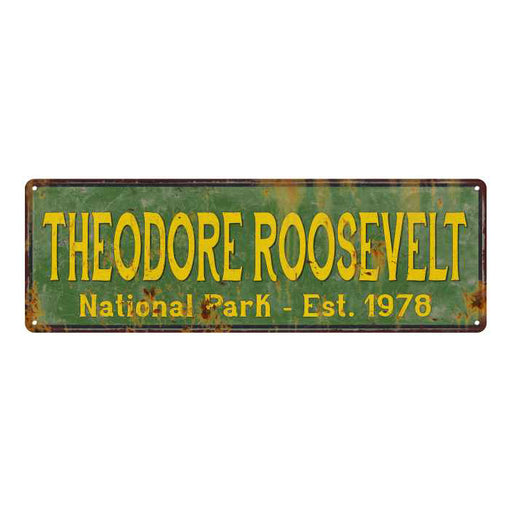 Theodore Roosevelt National Park Rustic Metal 6x18 Sign Cabin Decor 106180057054