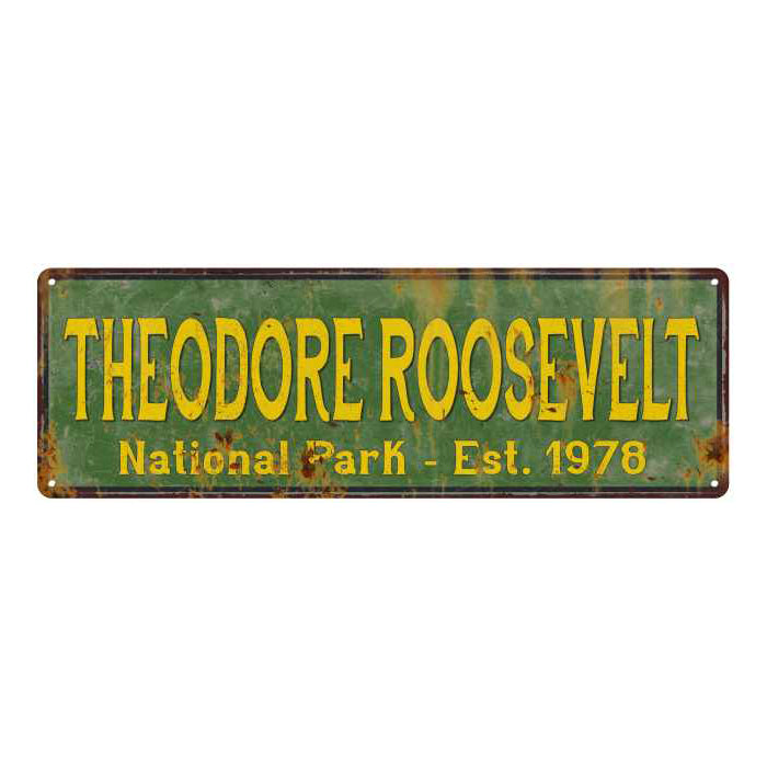 Theodore Roosevelt National Park Rustic Metal 6x18 Sign Cabin Decor 106180057054