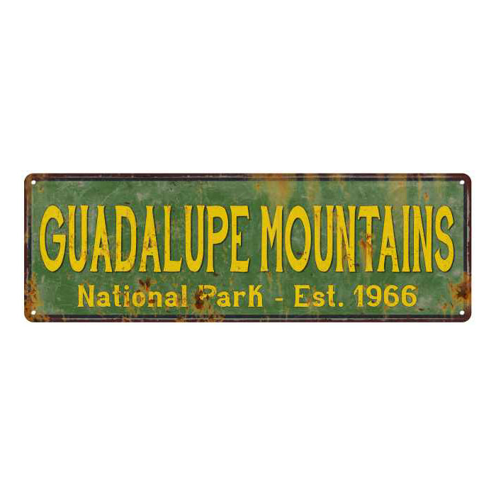 Guadalupe Mountains National Park Rustic Metal 6x18 Sign Decor 106180057057