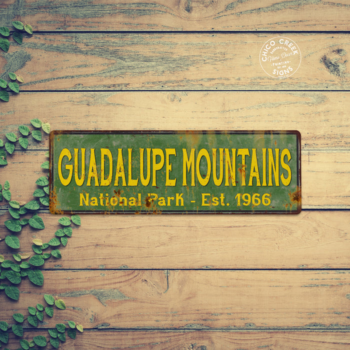 Guadalupe Mountains National Park Rustic Metal Sign Decor