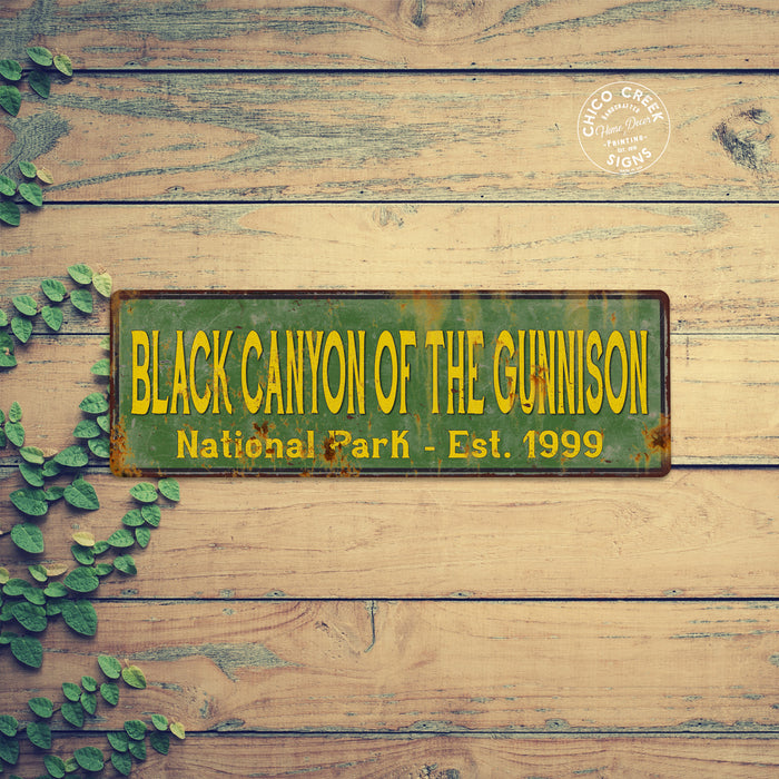 Black Canyon Of The Gunnison National Park Rustic Metal Sign