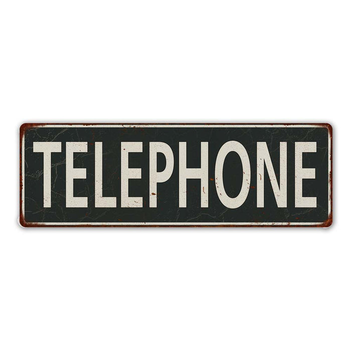 Telephone Metal Sign Vintage Looking 106180062011