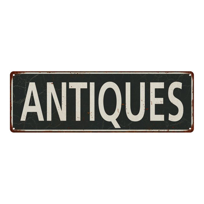 Antiques Vintage Look Shabby Chic Metal Sign