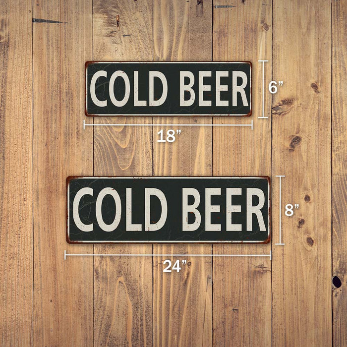 Cold Beer Metal Sign Vintage Looking 106180062028
