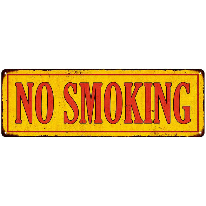 No Smoking in Vintage Looking Metal Sign Shop Oil Gas 6x18 Garage 106180064006