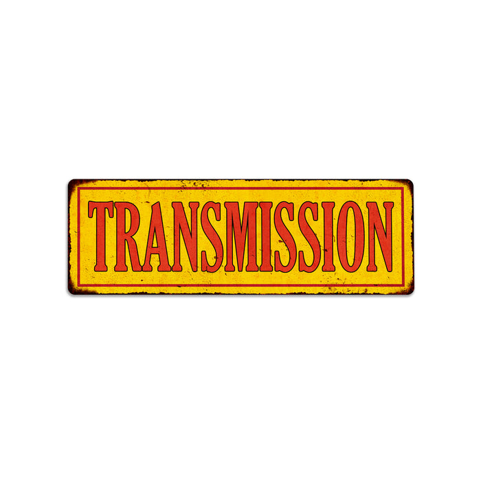 TRANSMISSION Vintage Looking Metal Sign Shop Oil Gas Garage 106180064011