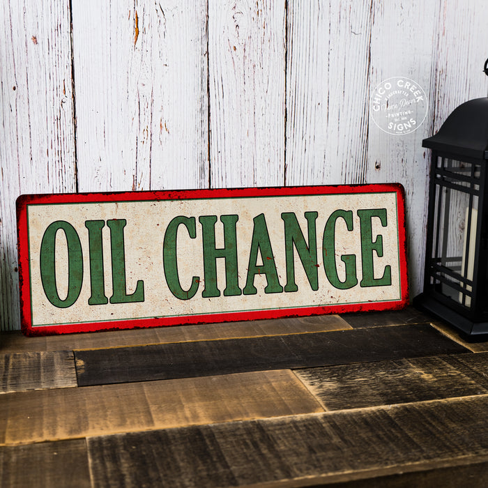 OIL CHANGE Vintage Looking Metal Sign Shop Oil Gas Garage 106180064014