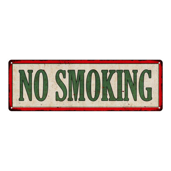 NO SMOKING Vintage Looking Metal Sign Shop Oil Gas 6x18 Garage 106180064017