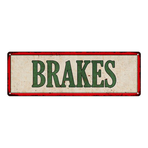 BRAKES Vintage Looking Metal Sign Shop Oil Gas 6x18 Garage 106180064021