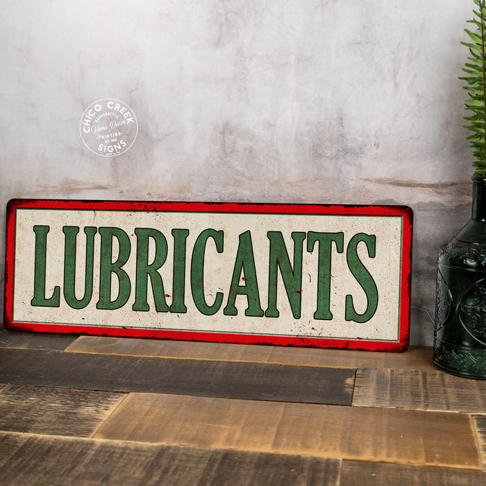 LUBRICANTS Vintage Looking Metal Sign Shop Oil Gas Garage