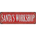 Santa's Workshop Holiday Christmas Metal Sign 6x18 106180065002