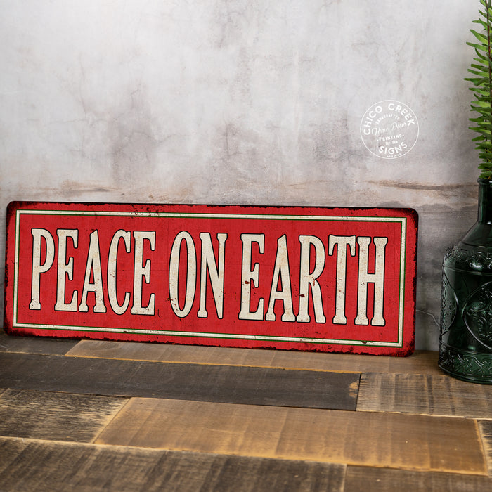 Peace on Earth Holiday Christmas Metal Sign 106180065010