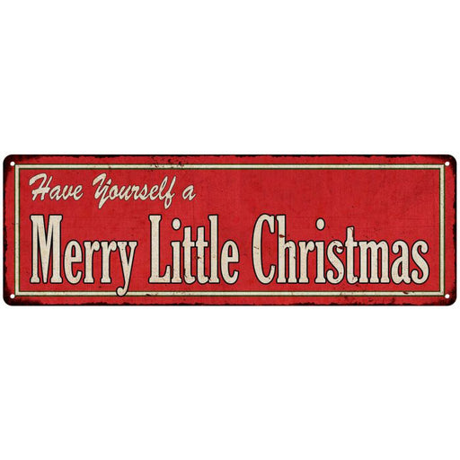 Merry Little Christmas Holiday Christmas Metal Sign 6x18 106180065012