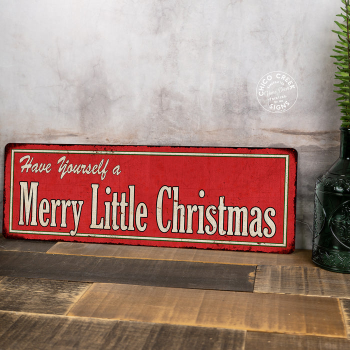 Merry Little Christmas Holiday Christmas Metal Sign 106180065012