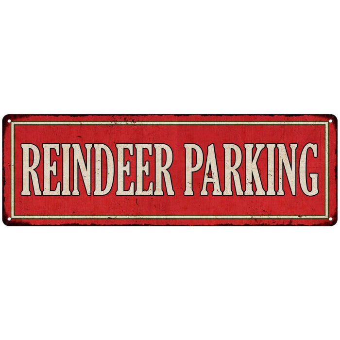 Reindeer Parking Holiday Christmas Metal Sign 6x18 106180065014