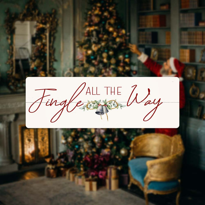 Jingle All The Way Holiday Christmas Wall Decor Vintage Rustic Metal Sign 106180065025
