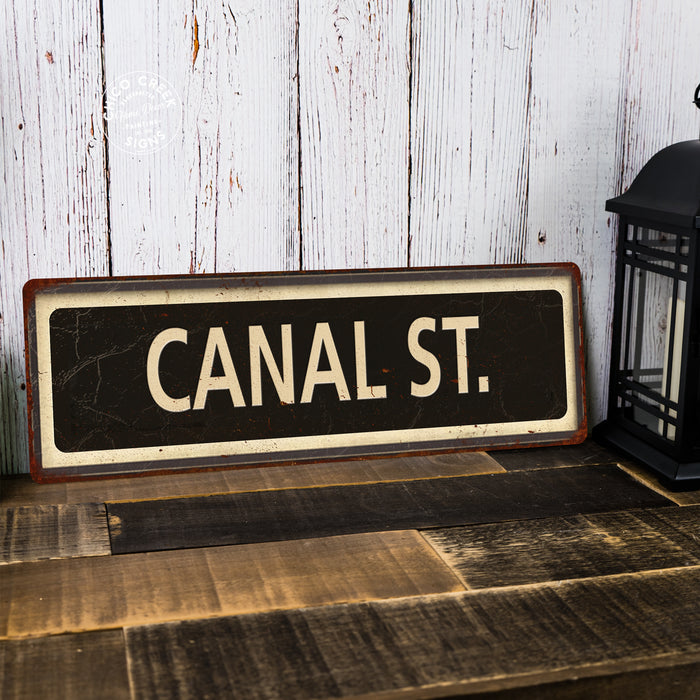 Canal St. Vintage Looking Metal Sign Home Decor