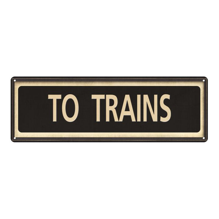 To Trains Vintage Looking Metal Sign Home Decor 6x18 106180066019