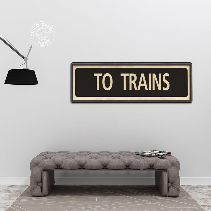To Trains Vintage Looking Metal Sign Home Decor 106180066019