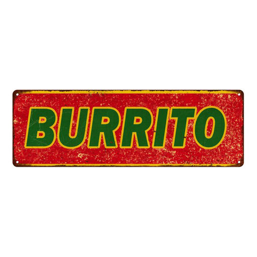 Burrito Vintage Look Restaurant Food Metal Sign 6x18 106180067002