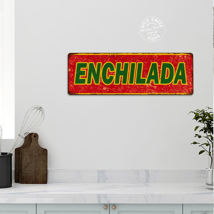 Enchilada Vintage Look Restaurant Food Metal Sign 106180067004