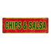 Chips & Salsa Vintage Look Restaurant Food Metal Sign 6x18 106180067006