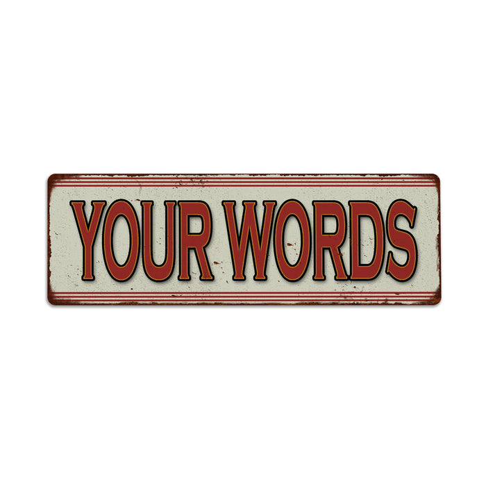 Your Words Here Restaurant Diner Food Vintage Look Metal Sign 6x18 106180068001