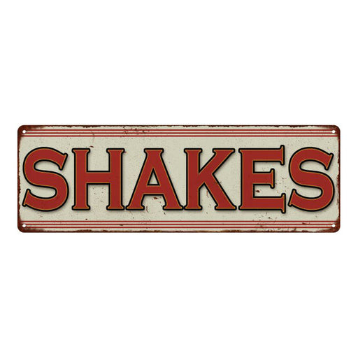 SHAKES Restaurant Diner Food Vintage Look Metal Sign 6x18 106180068004