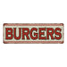 BURGERS Restaurant Diner Food Vintage Look Metal Sign 6x18 106180068005