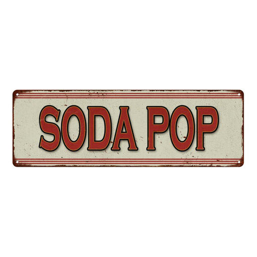 Soda Pop Restaurant Diner Food Vintage Look Metal Sign 6x18 106180068009