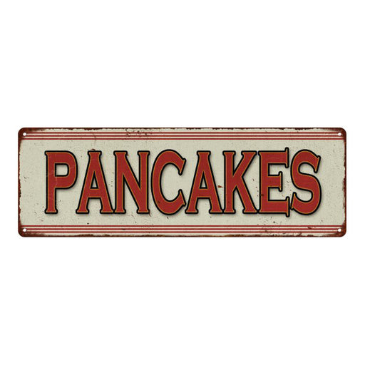 Pancakes Restaurant Diner Food Vintage Look Metal Sign 6x18 106180068012