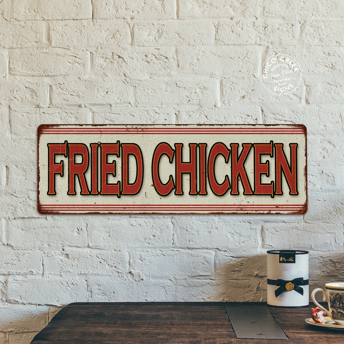 Fried Chicken Restaurant Diner Food Vintage Look Metal Sign 106180068013