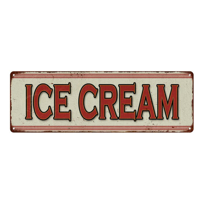Ice Cream Restaurant Diner Food Vintage Look Metal Sign 6x18 106180068017