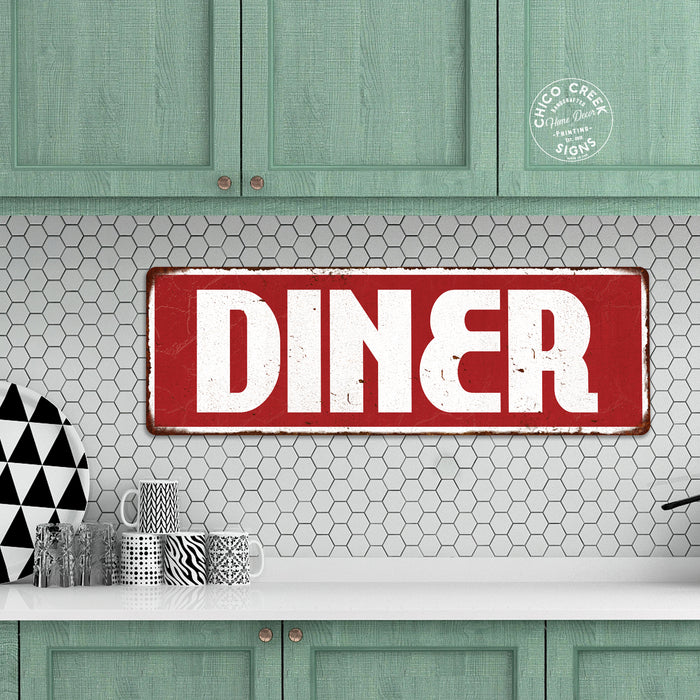 Diner Restaurant Diner Food Menu Vintage Look Metal Sign 106180069004
