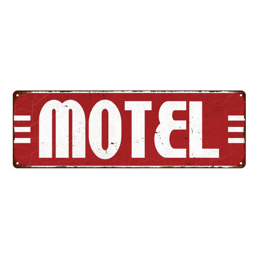 Motel Red Restaurant Diner Food Vintage Look Metal Sign 6x18 106180069006