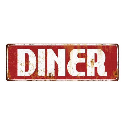 Red Diner Restaurant Diner Food Vintage Look Metal Sign 6x18 106180069012