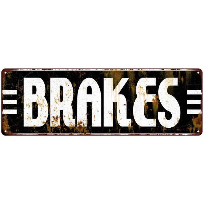 Brakes Garage Shop Vintage Looking Metal Sign 6x18 106180069015