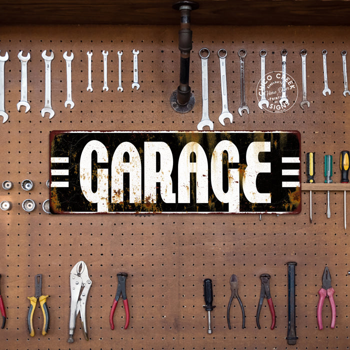 Garage Garage Shop Vintage Looking Metal Sign