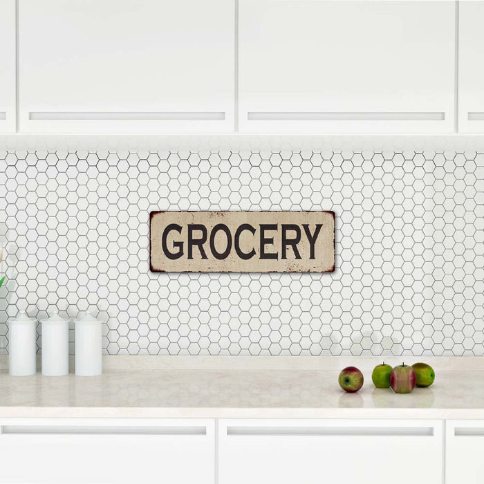 Grocery Vintage Look Home Decor Farmhouse Metal Sign 6x18 106180071001